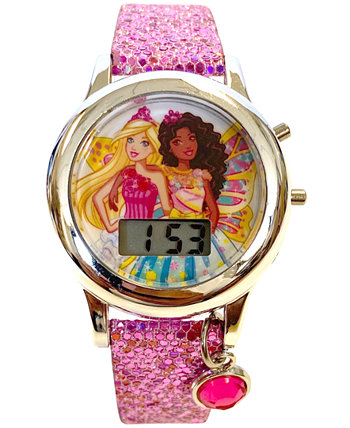 Детские часы Barbie Digital Pink Glitter с силиконовым ремешком 34 мм ACCUTIME