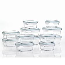 Набор стеклянных контейнеров для хранения пищевых продуктов Glasslock, 24 предмета, безопасных для микроволновой печи, с крышками Glasslock
