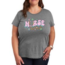 Plus Nurse Flowers Graphic Tee Unbranded