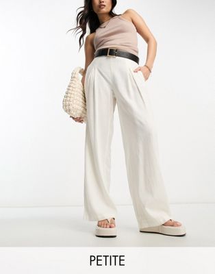 Белые мягкие широкие брюки из мягкого льна Vero Moda Petite VERO MODA