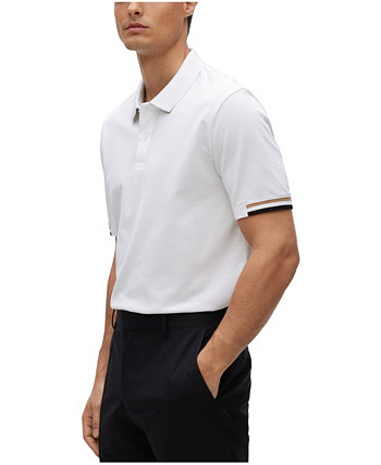 Мужская рубашка поло узкого кроя с прорезиненным логотипом BOSS BOSS