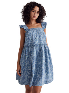 Простое мини-платье Marnay с короткими рукавами и квадратным вырезом с развевающимися рукавами Madewell
