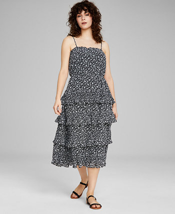 Women's Tiered Sleeveless Midi Dress, Created for Macy's And Now This