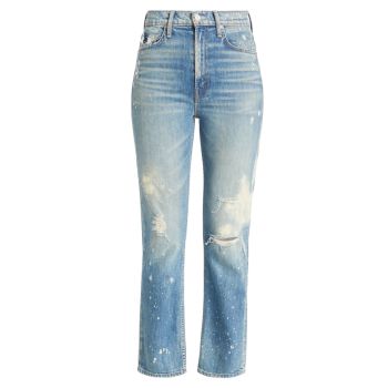 Rider Distressed Ankle-Crop Jeans MOTHER