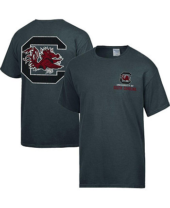Мужская темно-серая футболка с винтажным логотипом South Carolina Gamecocks с эффектом потертости Comfortwash