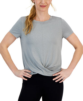 Women's Twist-Front Performance T-Shirt, Created for Macy's ID Ideology