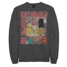 Мужской флисовый пуловер Nickeloden Hey Arnold с цветным плакатом Hillwood и графикой Nickelodeon