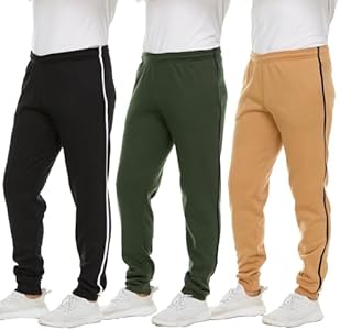 Essential Elements 3 Pack: Men's Tech Fleece Ultra-Soft Warm Jogger Athletic Sweatpants with Pockets Essential Elements