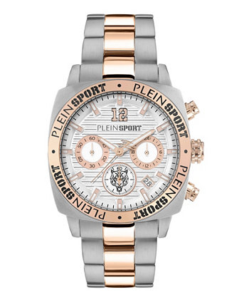 Мужские часы Wildcat из нержавеющей стали с браслетом цвета розового золота и серебра, 40 мм Plein Sport