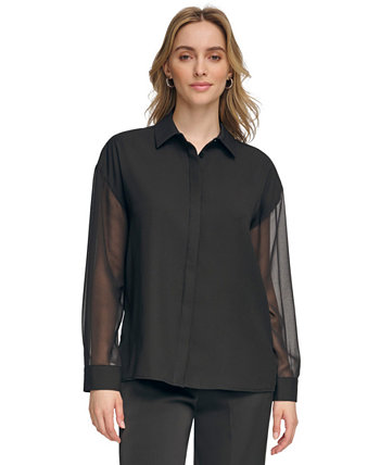 Женская блузка с шифоновыми рукавами Calvin Klein Calvin Klein