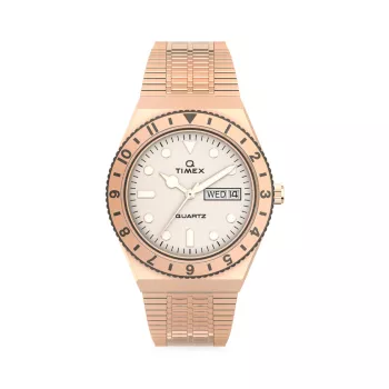 Часы Q Timex из нержавеющей стали с браслетом цвета розового золота Timex