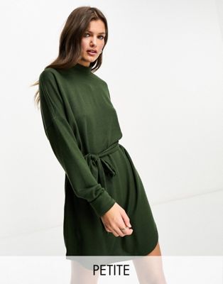 Темно-зеленое трикотажное платье с высоким воротником Noisy May Petite Noisy May