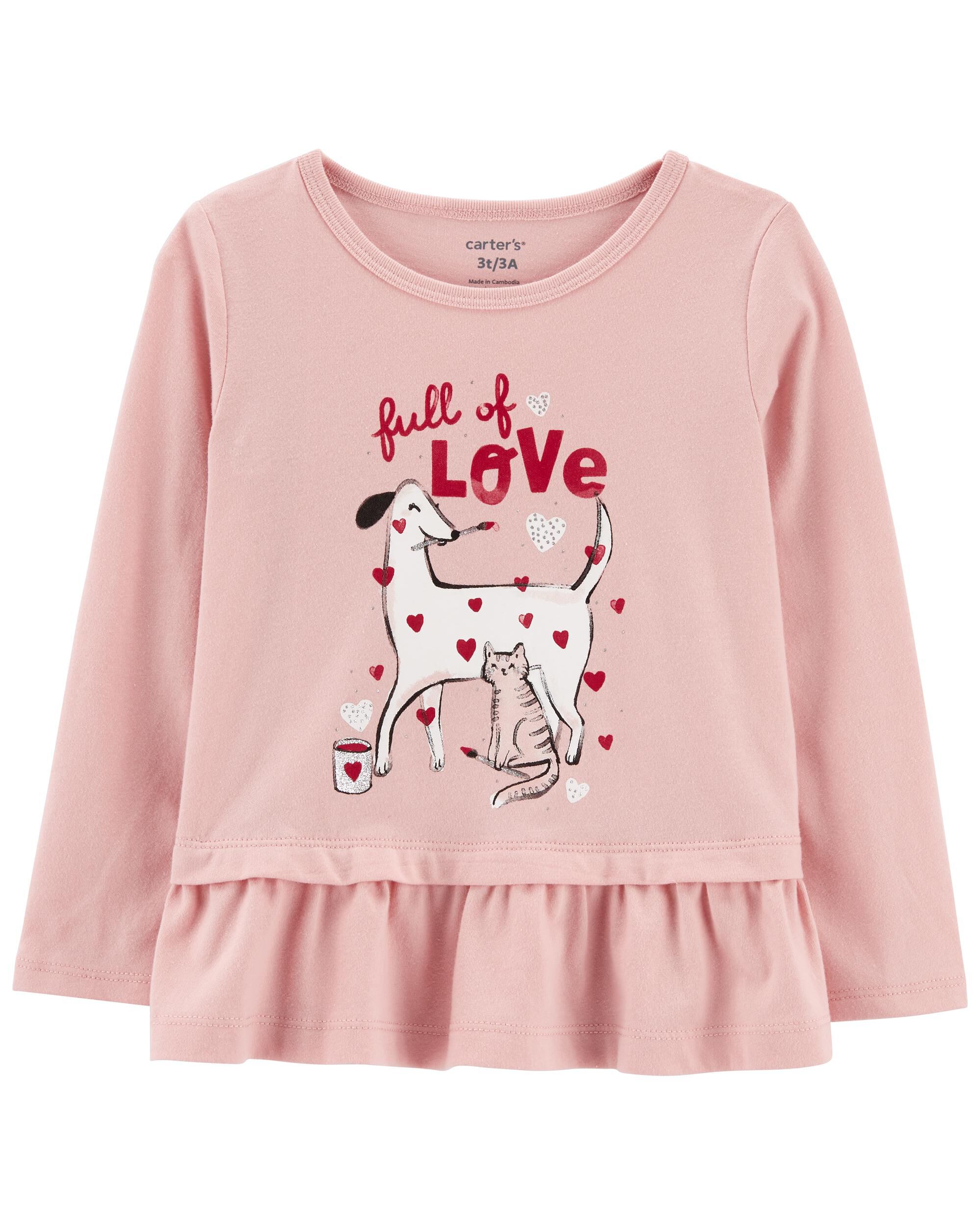 Детская футболка с баской для собак ко Дню святого Валентина Carter's