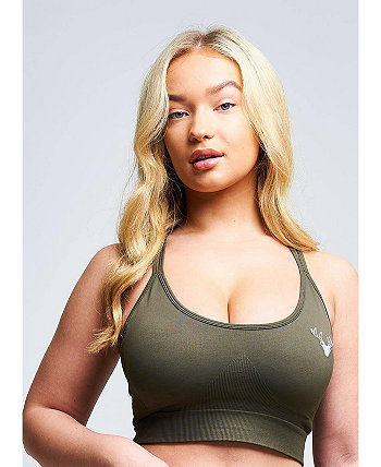Women's Moire Recycled Strappy Sports Bra - Petrol Twill Active