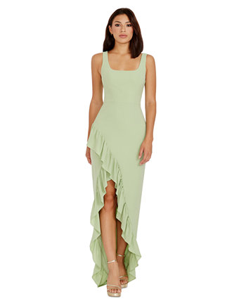 Women's Charlene Ruffled High-Low Gown Dress the Population