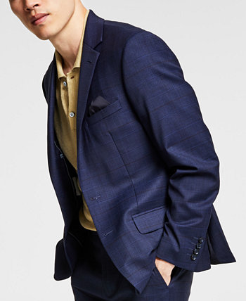 Мужской однотонный обтягивающий костюм из устойчивой к морщинам шерсти, раздельный пиджак, создан для Macy's Bar III