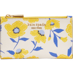 Маленький тонкий кошелек двойного сложения Morgan Sunshine из ПВХ с цветочным принтом Kate Spade New York