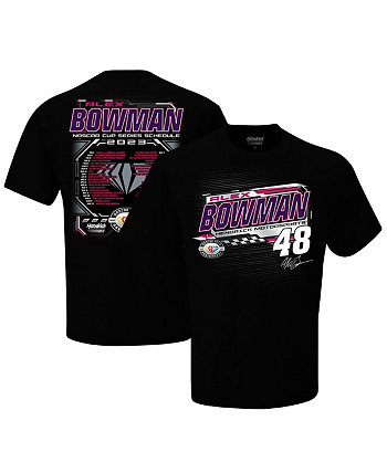 Мужская черная футболка с расписанием Кубка NASCAR 2023 Alex Bowman Hendrick Motorsports Team Collection