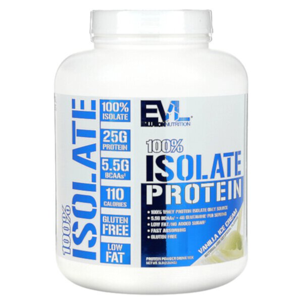 100% Изолят Протеина, Ванильное Мороженое - 454г - EVLution Nutrition EVLution Nutrition