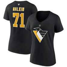 Женские фанатики под брендом Evgeni Malkin Black Pittsburgh Penguins Special Edition 2.0 Name &amp; Футболка с V-образным вырезом Unbranded