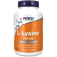 L-Lysine -- 500 mg - 250 Capsules (Капсулы) NOW Foods