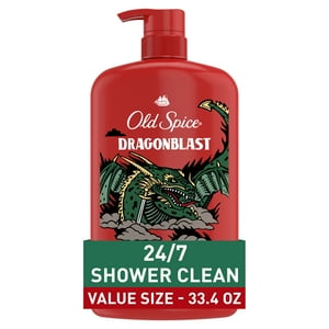 Old Spice Body Wash for Men, Dragonblast, Long Lasting Lather, All Skin Types, 33.4 oz Old Spice