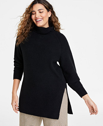Женский свитер-туника вафельной вязки с высоким воротником, созданный для Macy's On 34th