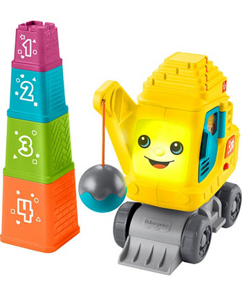 Count and Stack Crane Baby and Toddler Learning Toy with Blocks, Lights and Sounds Fisher-Price