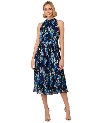 Women's Floral Pleated Chiffon Dress Adrianna Papell