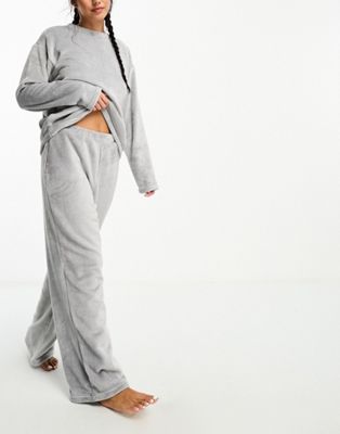 Серый супермягкий флисовый свитшот и спортивные штаны ASOS DESIGN Lounge ASOS DESIGN