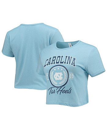 Женская укороченная футболка Carolina Blue с эффектом потертости North Carolina Tar Heels Core Laurels ZooZatz
