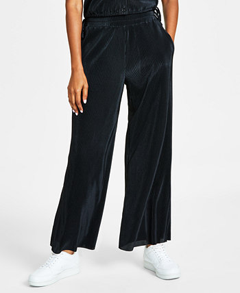 Женские трикотажные широкие брюки плиссе, созданные для Macy's Bar III
