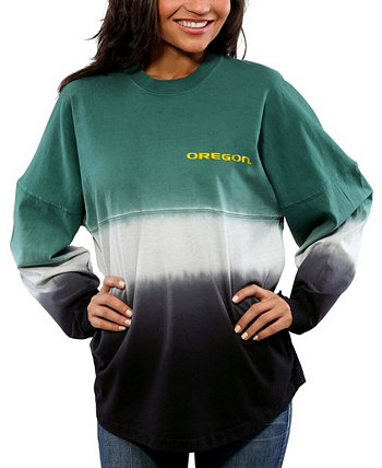 Женская зеленая футболка с длинным рукавом Oregon Ducks с эффектом омбре, окрашенная методом погружения Spirit Jersey