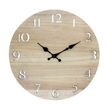 Коллекция Stonebriar 14&#34; Настенные часы из круглого дерева с номерами вырезов Stonebriar Collection