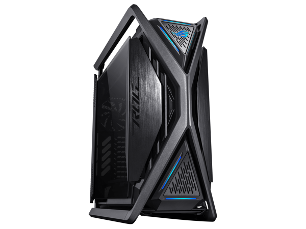 ASUS ROG Hyperion GR701 EATX full-tower computer case with semi-open structure, tool-free side panels, supports up to 2 x 420mm radiators, built-in graphics card holder,2x front panel Type-C ASUS