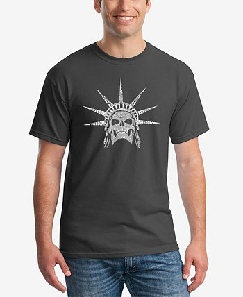 Мужская футболка с коротким рукавом Word Art Freedom Skull LA Pop Art