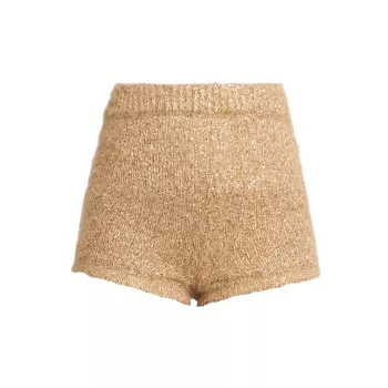 Metallic Tweed Knit Shorts Nina Ricci