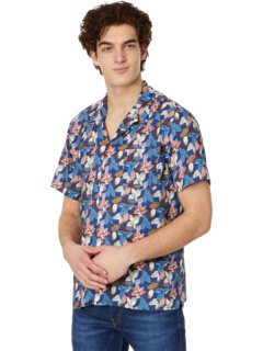 Рубашка с коротким рукавом и абстрактным цветочным принтом Johnston & Murphy