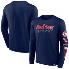 Men's Fanatics Branded Navy Boston Red Sox Strike the Goal Long Sleeve T-Shirt Unbranded