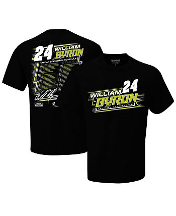 Мужская черная футболка William Byron Schedule 2024 Hendrick Motorsports Team Collection