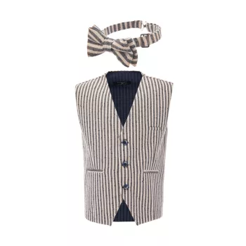 Полосатый жилет и галстук-бабочка для маленьких мальчиков и мальчиков Moustache