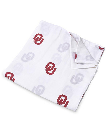 Белое муслиновое пеленальное одеяло Oklahoma Earlys для младенцев размером 47 x 47 дюймов Three Little Anchors
