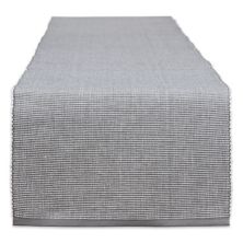 13&#34; x 108&#34; Gray and White 2-Tone Ribbed Table Runner Contemporary Home Living