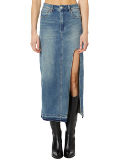 Джинсовая юбка с высоким разрезом и отделкой по нижнему краю в стиле Shape Up Blank NYC