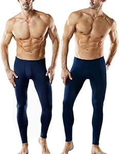 TSLA Men's Thermal Underwear Pants, Heated Warm Fleece Lined Long Johns Leggings, Winter Base Layer Bottoms TSLA