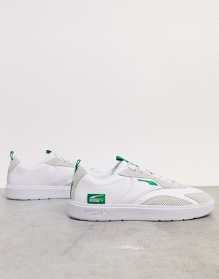 Бело-зеленые кожаные кроссовки Puma Oslo Pro PUMA