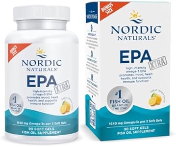 Nordic Naturals EPA Xtra, Lemon - 90 Soft Gels (Мягкие капсулы) - 1640 mg Omega-3 - High-Intensity EPA Formula for Positive Mood, Heart Health & Healthy Immunity - Non-GMO - 45 Servings (Порции) Nordic Naturals