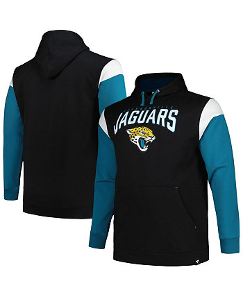 Мужской черный пуловер с капюшоном Jacksonville Jaguar Big and Tall Trench Battle Profile