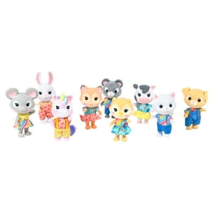 Honey Bee Acres Playground Pals, 9-2.25" Tall Mini Figures, Dollhouse Accessories, Ages 3+ Honey Bee Acres