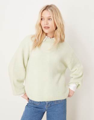 Gina Tricot supersoft knitted sweater in light green Gina Tricot